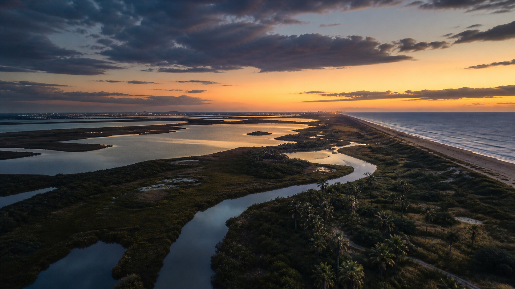 Laguna Madre and the South Texas Gulf Coast at sunrise